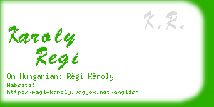 karoly regi business card